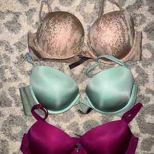 Stylish Women's Bra Set - Pink, Green, Tan